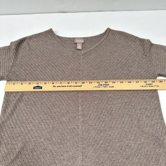 Chicos Touch Of Cashmere Sweater Sz 0 US 4 Quiet Luxury Minimalist Casual Office - Picture 7 of 16
